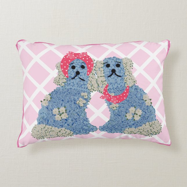 Almofada Decorativa Pink Staffordshire Dogs Bandana Lumbar (Frente)