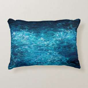 Almofada Decorativa pintura a óleo mostrando ondas no oceano ou no ma