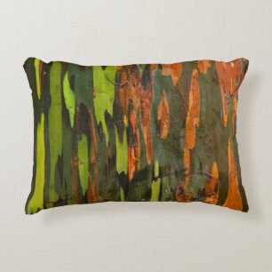 Almofada Decorativa Pintura abstrato verde, laranja e preta