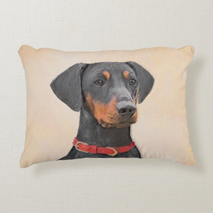 Almofada Decorativa Pintura Alemã Pinscher Pintura Original Arte Anima