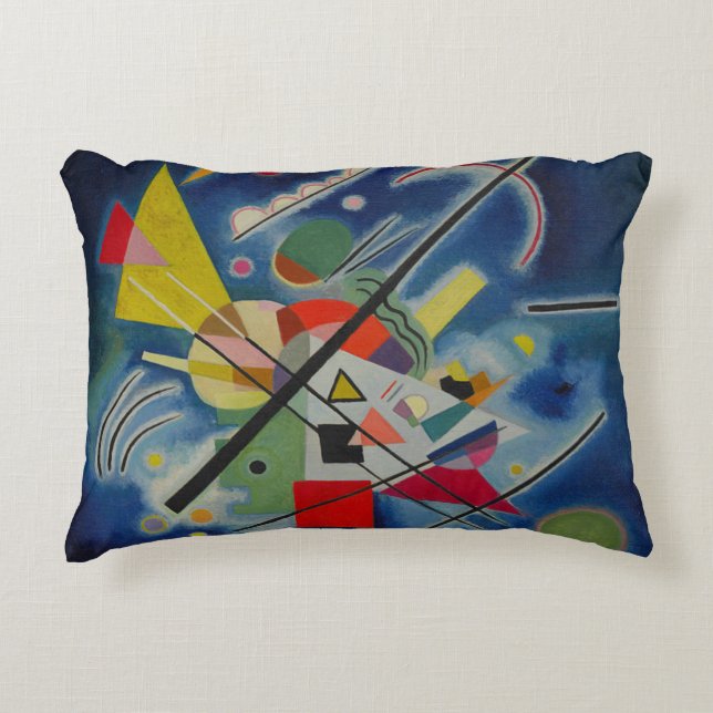 Almofada Decorativa Pintura de Abstrato azul por Wassily Kandinsky (Frente)