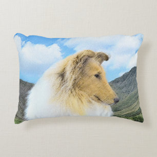 Almofada Decorativa Pintura de Collie em Montanhas (Rough) - Arte Cani