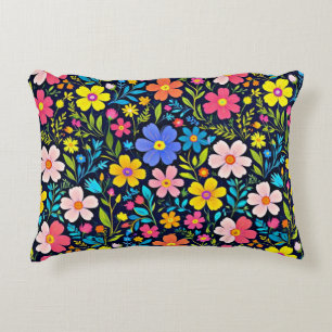Almofada Decorativa Pintura Digital Floral Padrão de Flores-38875