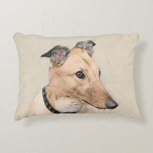 Almofada Decorativa Pintura do galgo - arte original bonito do cão