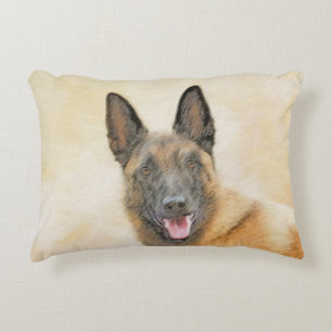 Almofada Decorativa Pintura em Malinois Belga - Arte Cachorra Original