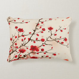 Almofada Decorativa Pintura oriental do estilo, flor da ameixa no