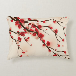 Almofada Decorativa Pintura oriental do estilo, flor da ameixa no