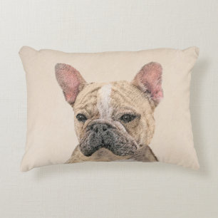 Almofada Decorativa Pintura para o Bulldog Francês (Sable) - Fita Ori