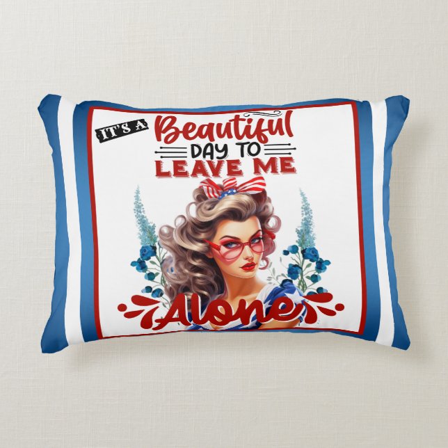 Almofada Decorativa Pinup retroamericano é um belo dia (Frente)