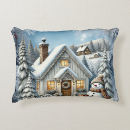 Almofada Decorativa Placas de papel de paisagem de natais vintages exc