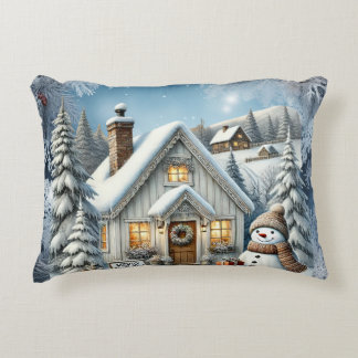 Almofada Decorativa Placas de papel de paisagem de natais vintages exc