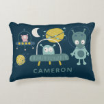 Almofada Decorativa Planetas Espaciais de Alienígena Bonitos Funny Blu<br><div class="desc">Planetas Espaciais de Alienígena Bonitos Travesseiro de Destaque Azul Personalizado Funny</div>