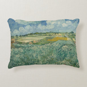 Almofada Decorativa Planta de Vintage Van Gogh em Auvers com Nuvens de