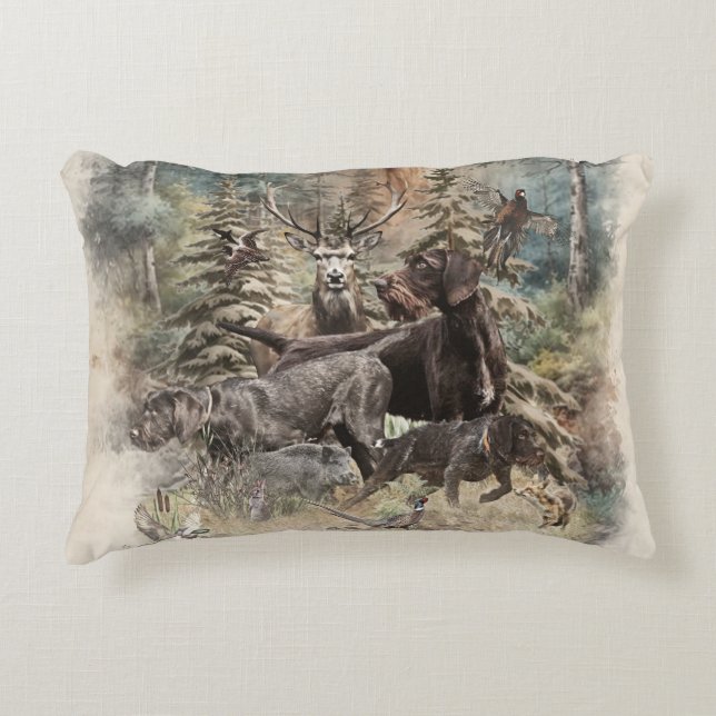 Almofada Decorativa Pointer Alemão de Pelo Cabeludo (Frente)