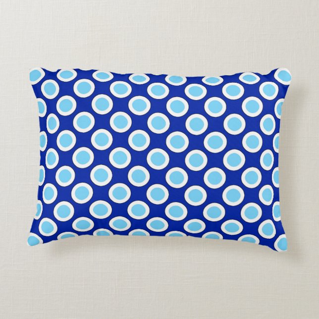 Almofada Decorativa Pontos retrorreflectores em círculo, azul de cobal (Verso)