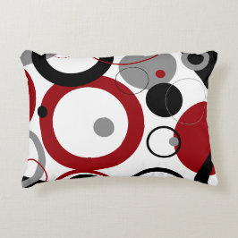Almofada Decorativa Pontos vermelhos, Cinzas e pretos