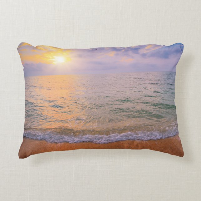 Almofada Decorativa Pôr do Sol no Oceano (Frente)