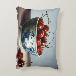 Almofada Decorativa Porcelana Azul e Cerejas