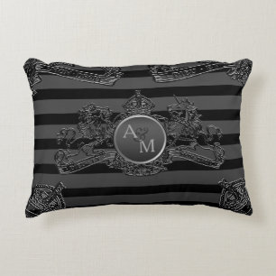 Almofada Decorativa Portador de anel preto do emblema do leão do