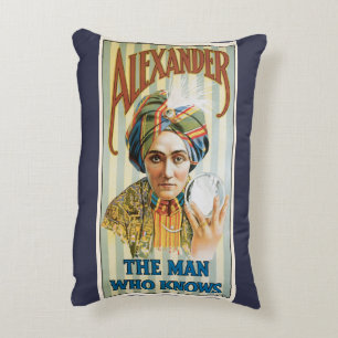 Almofada Decorativa Poster mágico do vintage, Alexander, homem que