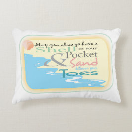 Almofada Decorativa Praia dizendo travesseiro