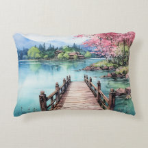 Praia e Lago Watercolor Design