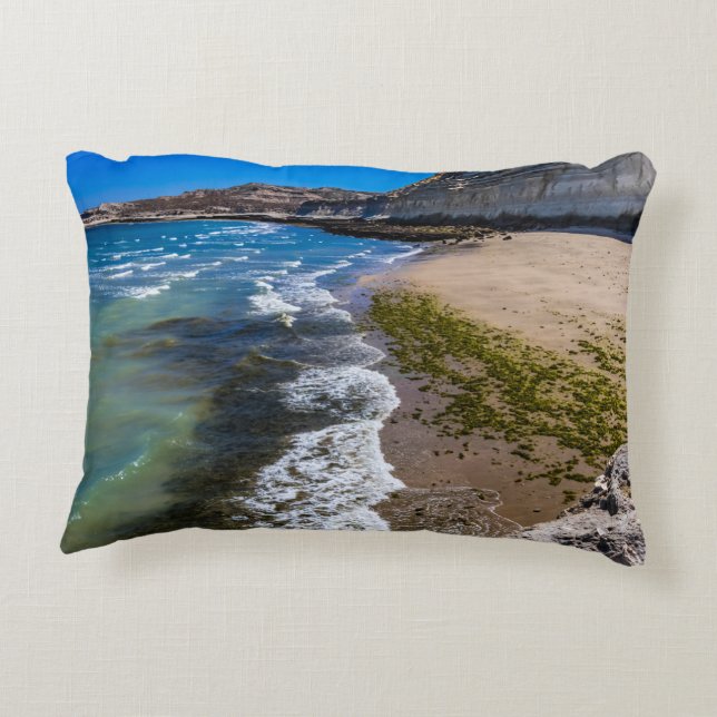 Almofada Decorativa Praia em Puerto Piramides, Argentina (Verso)