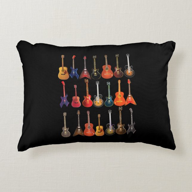 Almofada Decorativa Presente De Instrumentos Musicais De Pedra E Roll  (Frente)