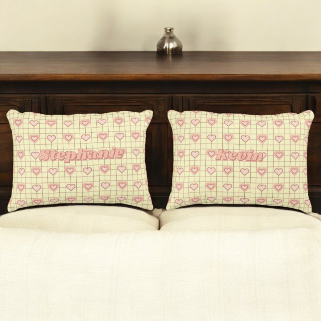 Almofada Decorativa Presente do Casal Verificado com Creme de Coração  (Criador carregado)