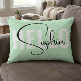 Almofada Decorativa Presente Personalizado Olá Nome | Moderno Pastel V