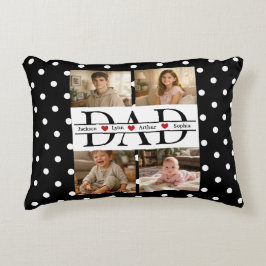 Almofada Decorativa Presente Personalizado para Pai com 4 Fotos em Pon