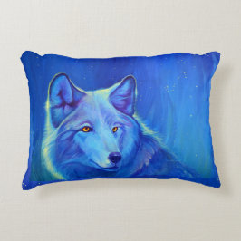 Almofada Decorativa Presentes dos animais selvagens com o lobo azul da