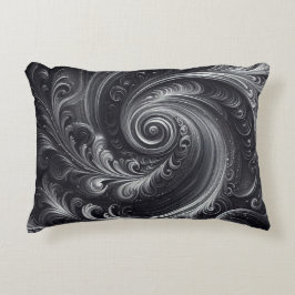 Almofada Decorativa Preto Branco Cinza Abstrato Moderno Redemoinho