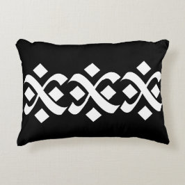 Almofada Decorativa Preto Elegante e Branco florescentes