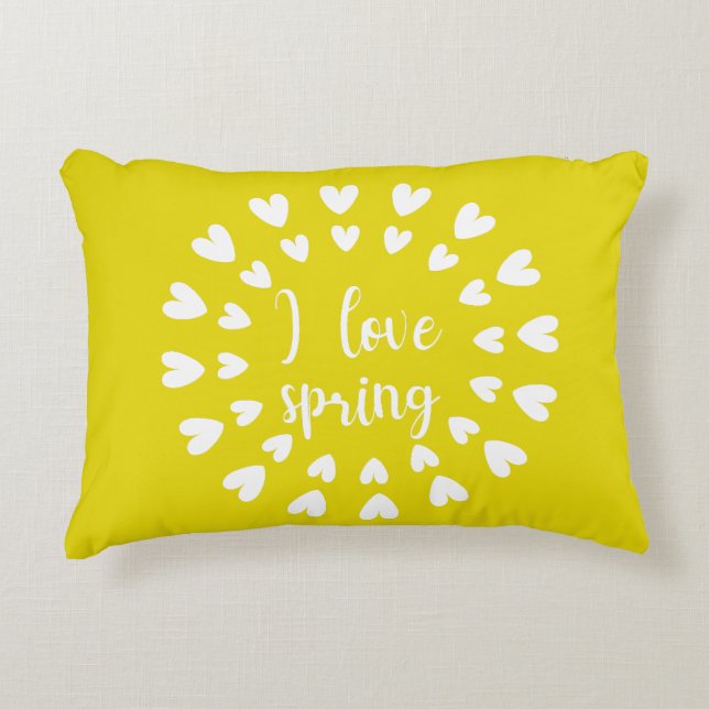 Almofada Decorativa Primavera Amor, Pequenos Corações (Frente)
