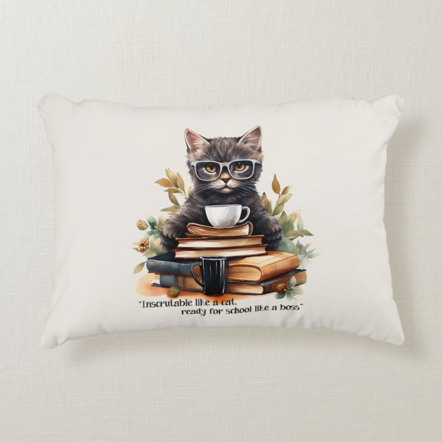 Almofada Decorativa Pronto Para A Escola Como Um Chefe (Frente)