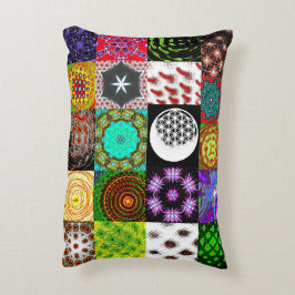 Almofada Decorativa Psychedelic Patchwork Kissen – Colorful Abstract 