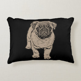 Almofada Decorativa Pug bonito travesseiro escovado 16" do acento" -