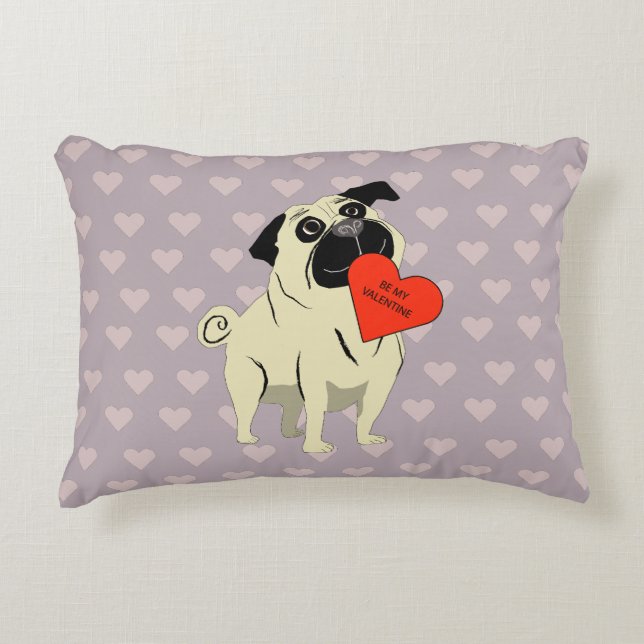 Almofada Decorativa Pug seja meu namorado (Frente)