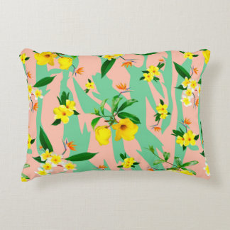 Almofada Decorativa Pumeria amarela flores sem costura