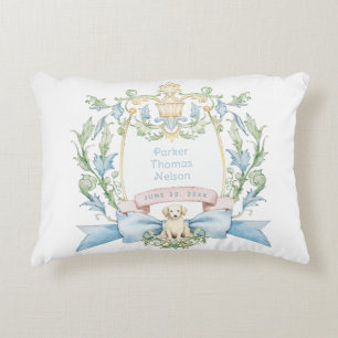 Almofada Decorativa Puppy Blue Ribbon Crest Baby Boy