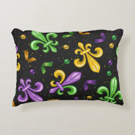 ALMOFADA DECORATIVA PURPEN GREEN YELLOW MARDI GRAS FLEUR DI LIS