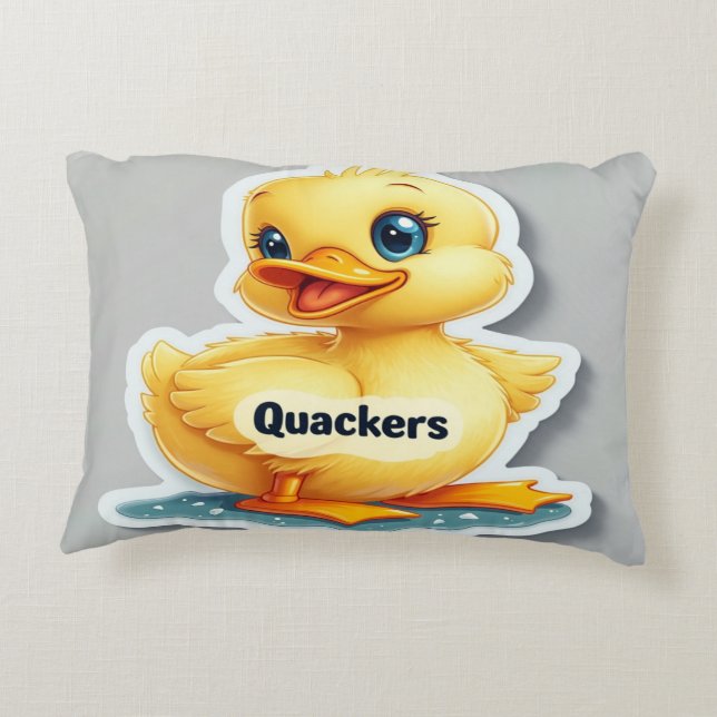 Almofada Decorativa Quackers Engraçado - Travesseiro de Pato Reproduzí (Verso)