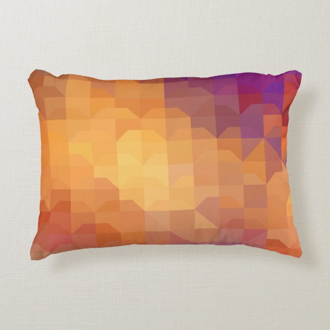 Almofada Decorativa Quadrados e triângulos geométricos da laranja dos (Frente)