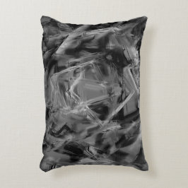Almofada Decorativa Quadrados torcidos, cinzas e pinceladas pretas