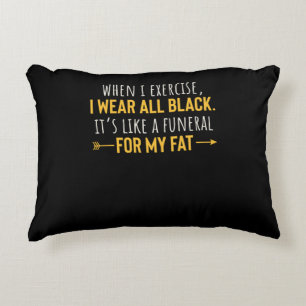Almofada Decorativa Quando me exercito, Visto Toda Motivação Negra