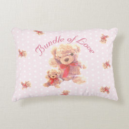 Almofada Decorativa Quarto de Urso Teddy Rosa Claro Vintage