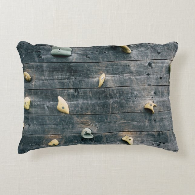 Almofada Decorativa Quatro decores de parede de madeira marrom (Frente)