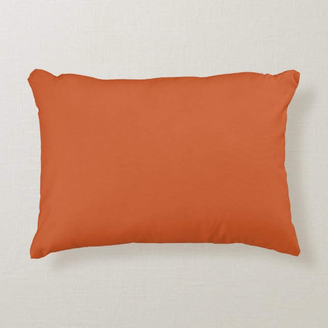Almofada Decorativa Quebra Sólida Mínima Moderna de Laranja Queimada (Frente)