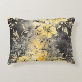 Almofada Decorativa Radiantes: Amarelo e Preto Floral